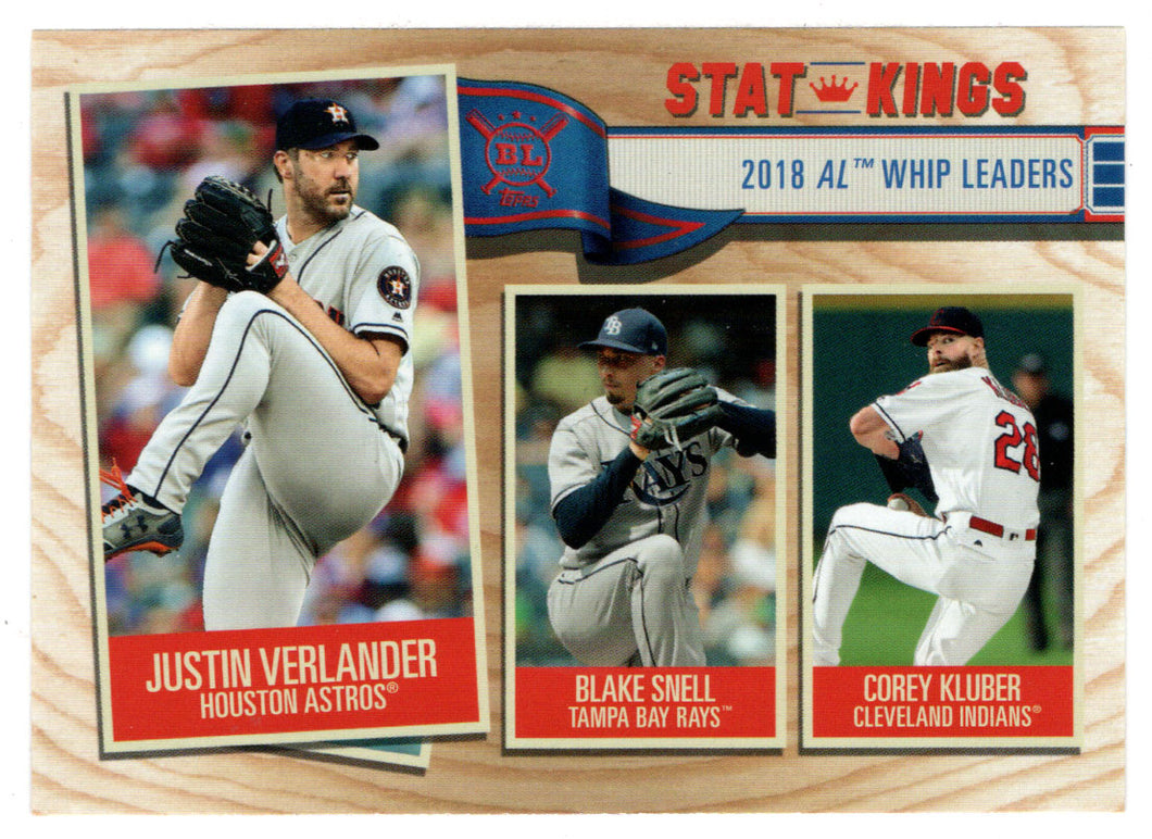 Justin Verlander - Corey Kluber - Blake Snell - Stat-Kings (MLB Baseball Card) 2019 Topps Big League # 373 Mint