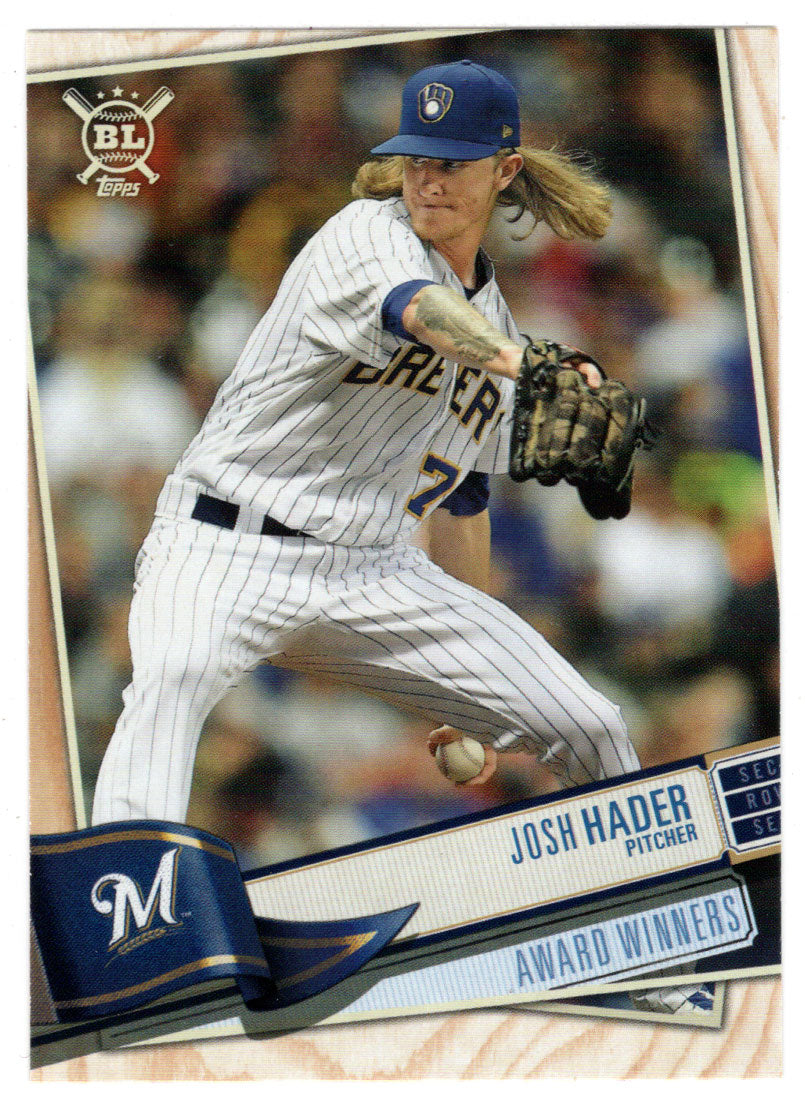 Josh Hader - Milwaukee Brewers - Award Winner (MLB Baseball Card) 2019 Topps Big League # 378 Mint