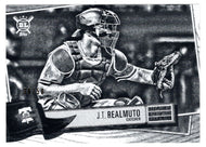 J.T. Realmuto 36/50 - Philadelphia Phillies - Artist Rendition Black & White (MLB Baseball Card) 2019 Topps Big League # 96 Mint