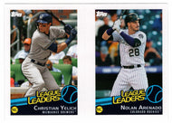 Nolan Arenado - Christian Yelich - Amed Rosario - League Leaders (MLB Baseball Card) 2019 Topps Stickers 121 Mint
