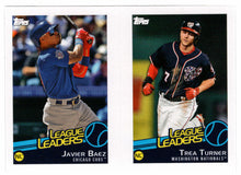Load image into Gallery viewer, Trea Turner - Javier Baez - Alex Wood - League Leaders (MLB Baseball Card) 2019 Topps Stickers 127 Mint
