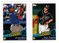 Trea Turner - Javier Baez - Alex Wood - League Leaders (MLB Baseball Card) 2019 Topps Stickers 127 Mint