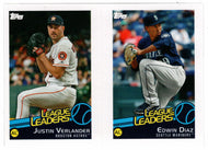 Justin Verlander - Edwin Diaz - Michael Wacha - League Leaders (MLB Baseball Card) 2019 Topps Stickers 132 Mint