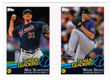 Load image into Gallery viewer, Max Scherzer - Wade Davis - Zack Godley - League Leaders (MLB Baseball Card) 2019 Topps Stickers 133 Mint
