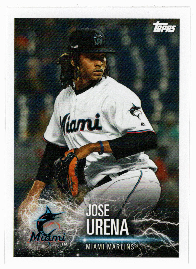 Jose Urena - Marcell Ozuna (MLB Baseball Card) 2019 Topps Stickers 176 Mint