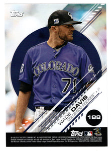 Giancarlo Stanton - Wade Davis (MLB Baseball Card) 2019 Topps Stickers # 188 Mint