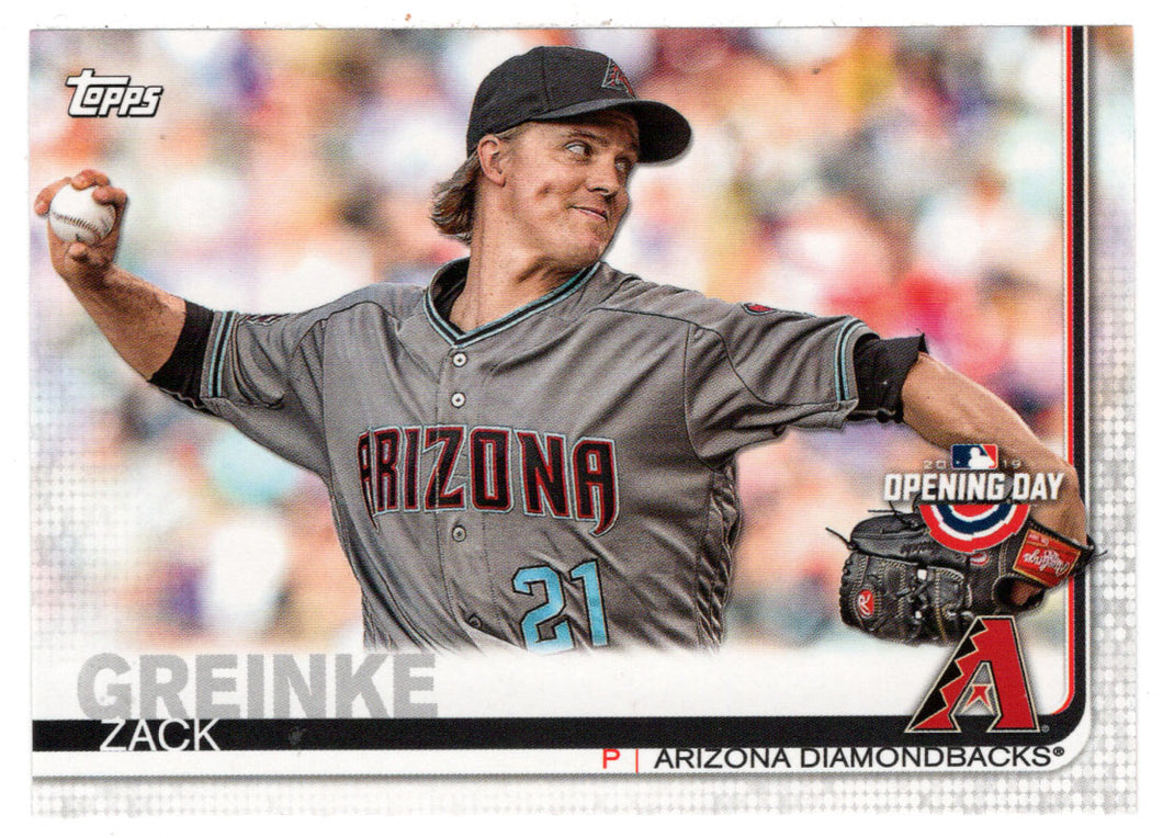 Zack Greinke - Arizona Diamondbacks (MLB Baseball Card) 2019 Topps Opening Day # 12 Mint