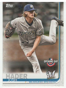 Josh Hader - Milwaukee Brewers (MLB Baseball Card) 2019 Topps Opening Day # 115 Mint