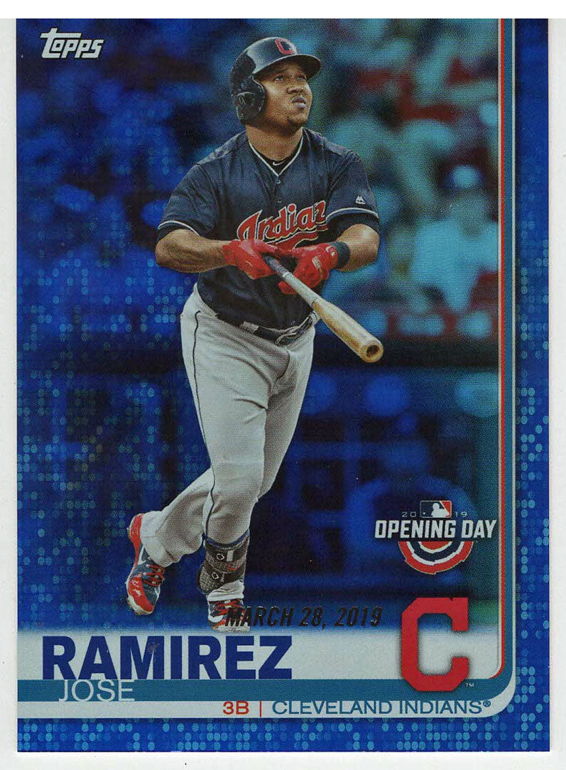 Jose Ramirez - Cleveland Indians - Blue Foil (MLB Baseball Card) 2019 Topps Opening Day # 77 Mint