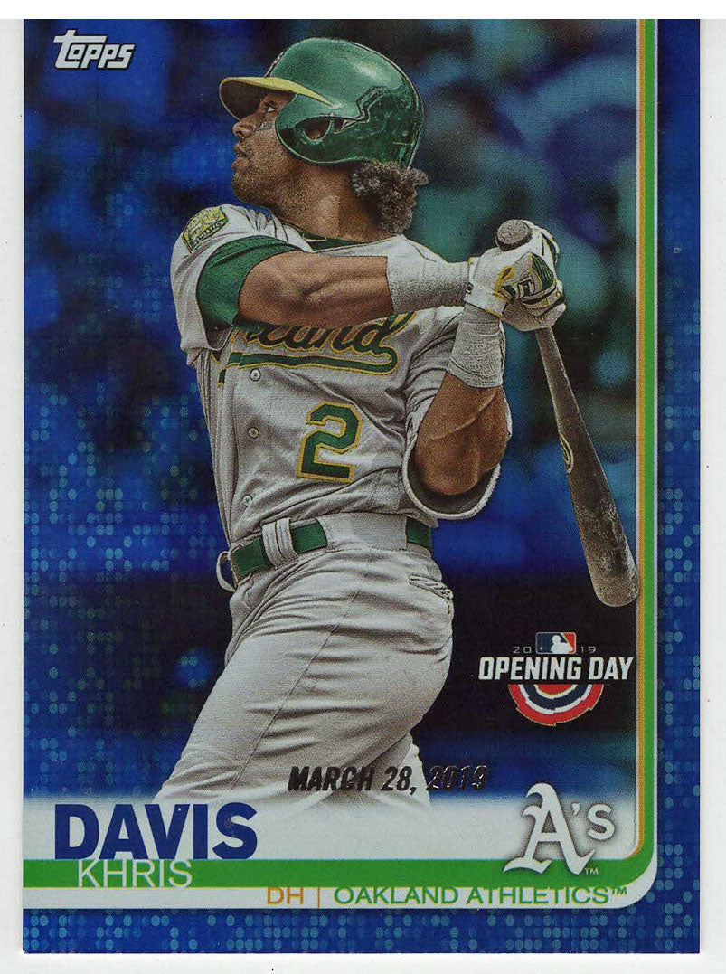 Khris Davis - Oakland Athletics - Blue Foil (MLB Baseball Card) 2019 Topps Opening Day # 185 Mint