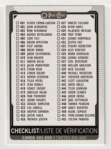 Checklist # 5 (NHL Hockey Card) 2021-22 O-Pee-Chee # 500 Mint