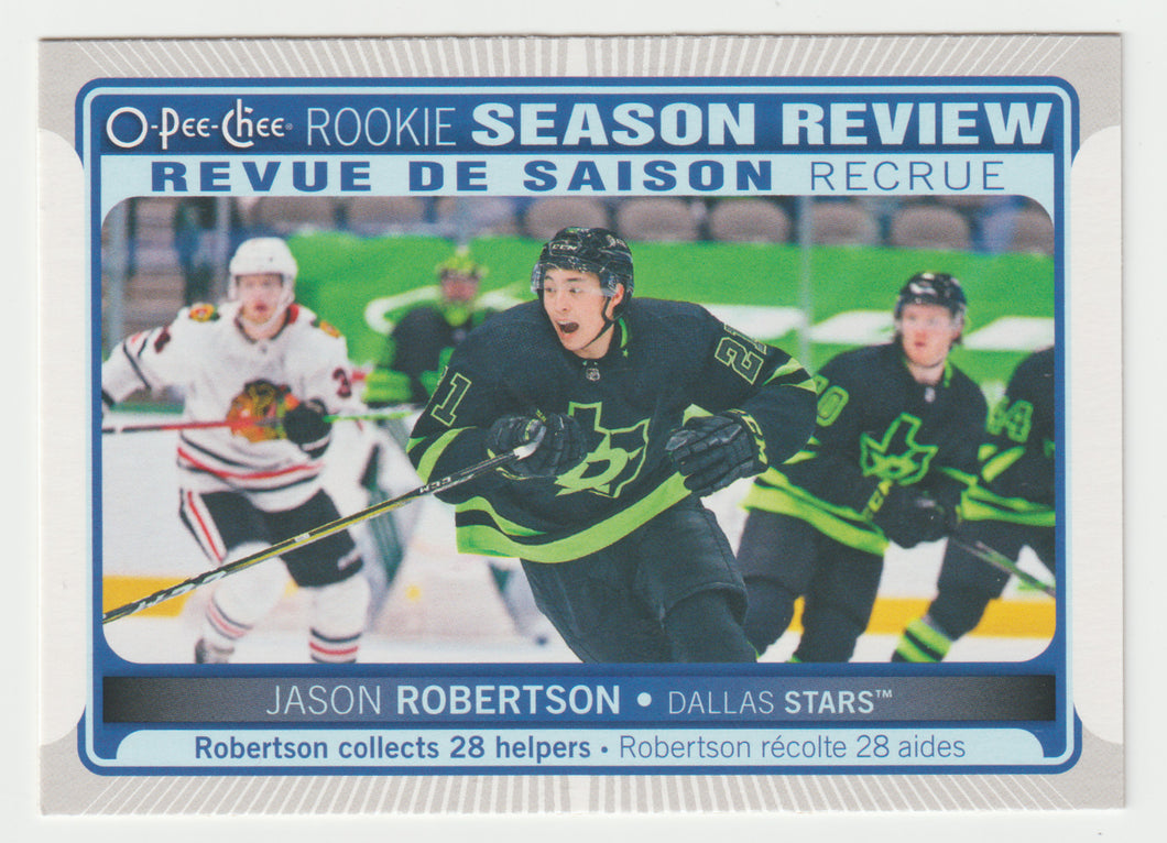 Jason Robertson - Dallas Stars - Rookie Season Review (NHL Hockey Card) 2021-22 O-Pee-Chee # 545 Mint