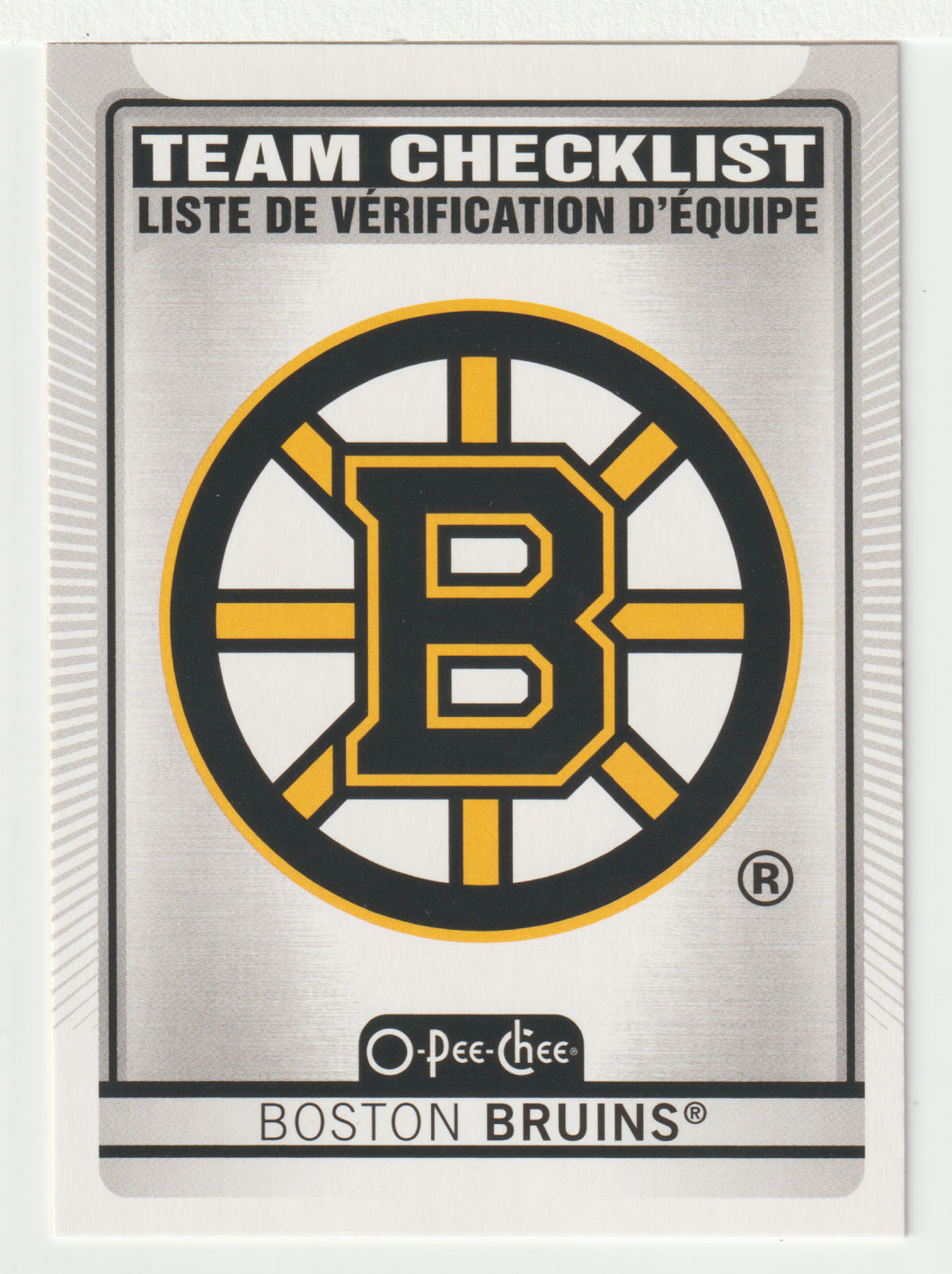Boston Bruins - Checklist & Logo (NHL Hockey Card) 2021-22 O-Pee-Chee # 553 Mint