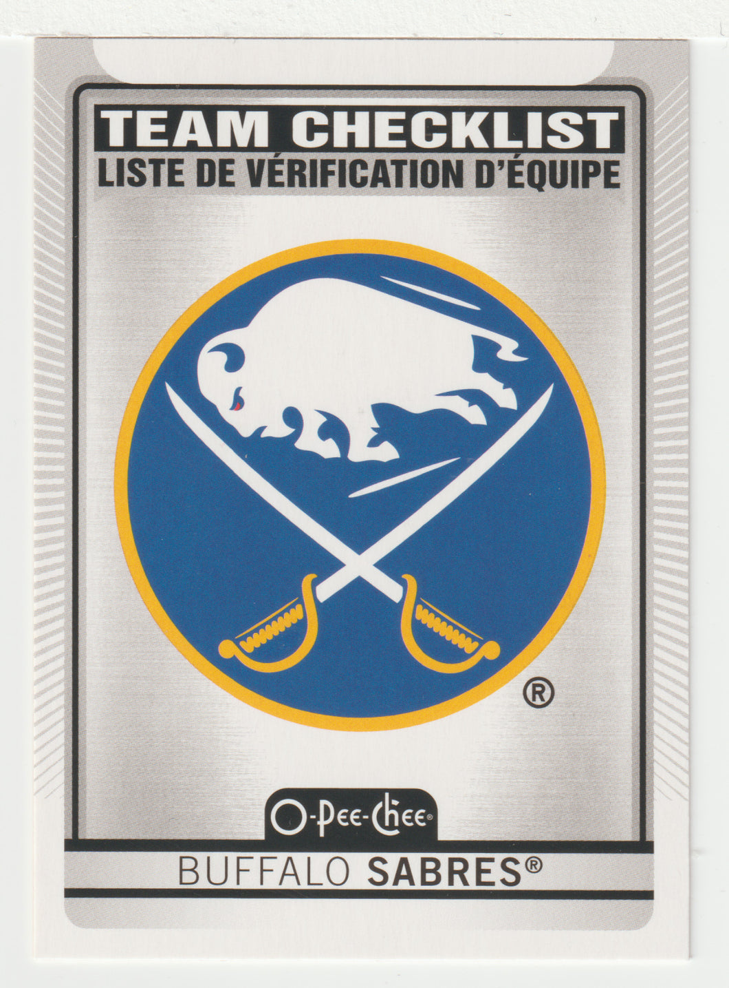 Buffalo Sabres - Checklist & Logo (NHL Hockey Card) 2021-22 O-Pee-Chee # 554 Mint