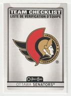 Ottawa Senators - Checklist & Logo (NHL Hockey Card) 2021-22 O-Pee-Chee # 571 Mint
