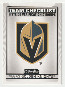 Vegas Golden Knights - Checklist & Logo (NHL Hockey Card) 2021-22 O-Pee-Chee # 579 Mint