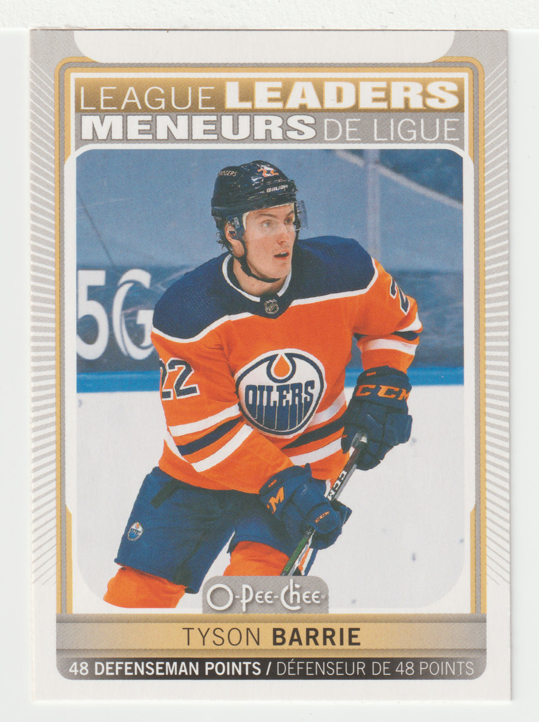 Tyson Barrie - Edmonton Oilers - League Leaders (NHL Hockey Card) 2021-22 O-Pee-Chee # 586 Mint