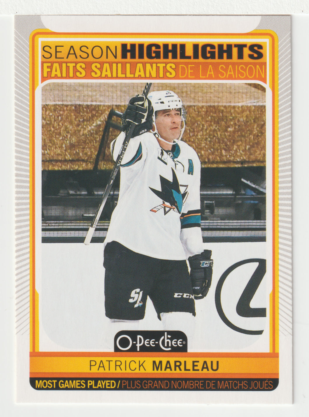 Patrick Marleau - San Jose Sharks - Season Highlights (NHL Hockey Card) 2021-22 O-Pee-Chee # 591 Mint