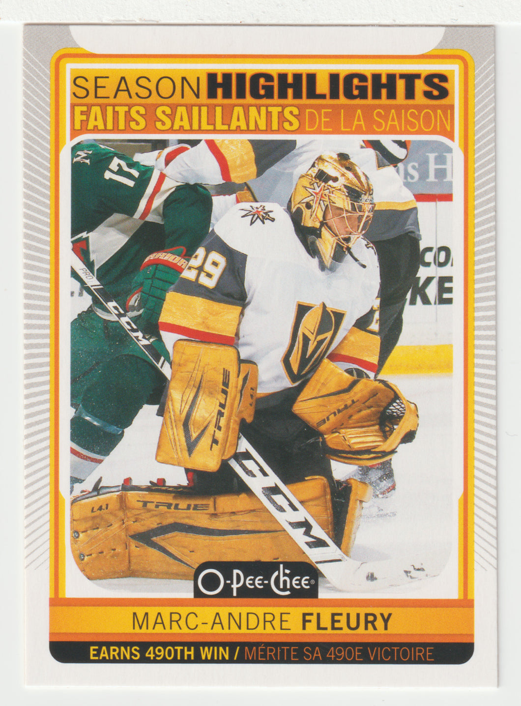 Marc-Andre Fleury - Vegas Golden Knights - Season Highlights (NHL Hockey Card) 2021-22 O-Pee-Chee # 593 Mint