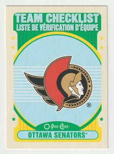 Ottawa Senators - Checklist & Logo - Retro (NHL Hockey Card) 2021-22 O-Pee-Chee # 571 Mint