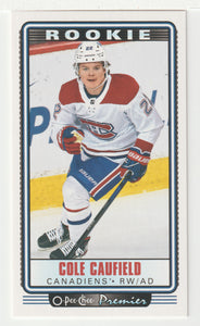 Cole Caufield SP - Montreal Canadiens - Premier Tallboys (NHL Hockey Card) 2021-22 O-Pee-Chee # P-37 Mint