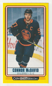 Connor McDavid - Edmonton Oilers - Yellow - Premier Tallboys (NHL Hockey Card) 2021-22 O-Pee-Chee # P-1 Mint