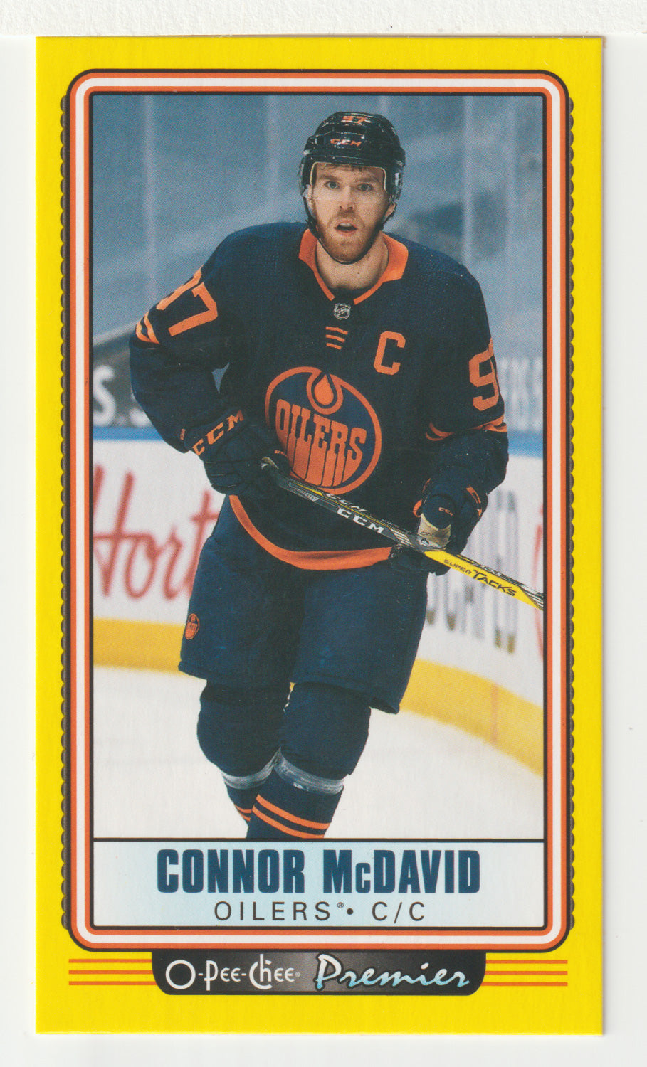 Connor McDavid - Edmonton Oilers - Yellow - Premier Tallboys (NHL Hockey Card) 2021-22 O-Pee-Chee # P-1 Mint