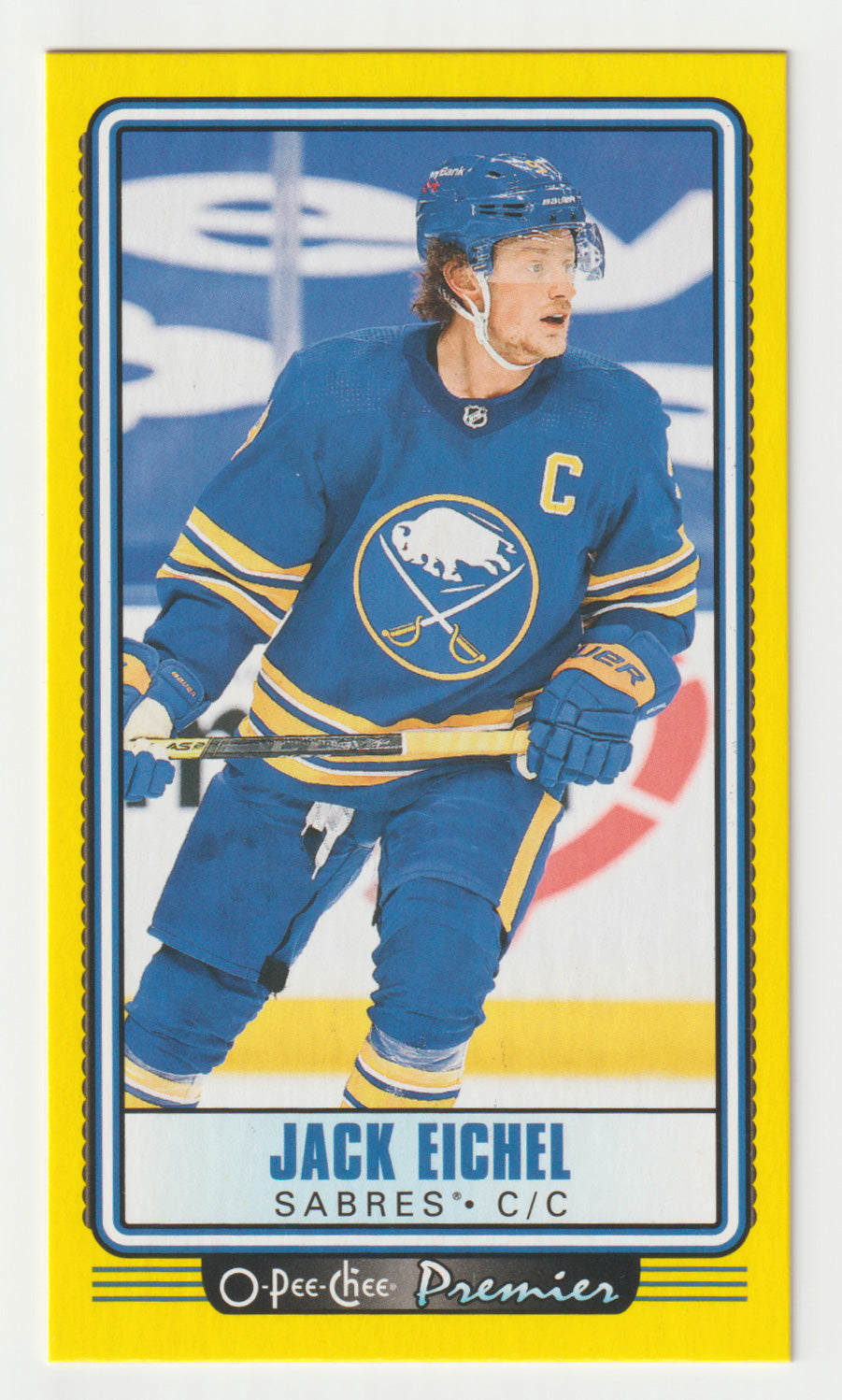 Jack Eichel - Buffalo Sabres - Yellow - Premier Tallboys (NHL Hockey Card) 2021-22 O-Pee-Chee # P-29 Mint