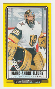 Marc-Andre Fleury - Vegas Golden Knights - Yellow - Premier Tallboys (NHL Hockey Card) 2021-22 O-Pee-Chee # P-31 Mint