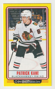 Patrick Kane - Chicago Blackhawks - Yellow - Premier Tallboys (NHL Hockey Card) 2021-22 O-Pee-Chee # P-33 Mint