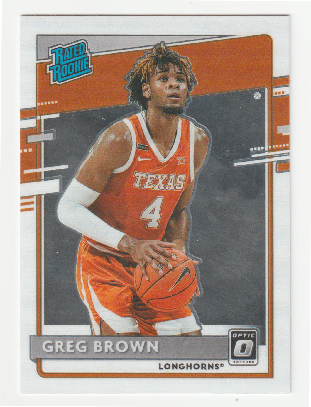 Greg Brown - Texas Longhorns - Rated Rookie - Optic (NBA - NCAA Basketball Card) 2021-22 Panini Chronicles Draft Picks # 226 Mint