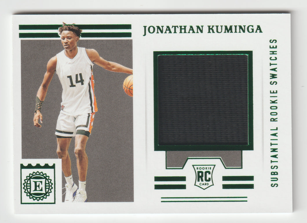 Jonathan Kuminga - NBA G League Ignite - Encased Substantial Rookie Swatches - Green (NBA - NCAA Basketball Card) 2021-22 Panini Chronicles Draft Picks # ESS-JK25 Mint