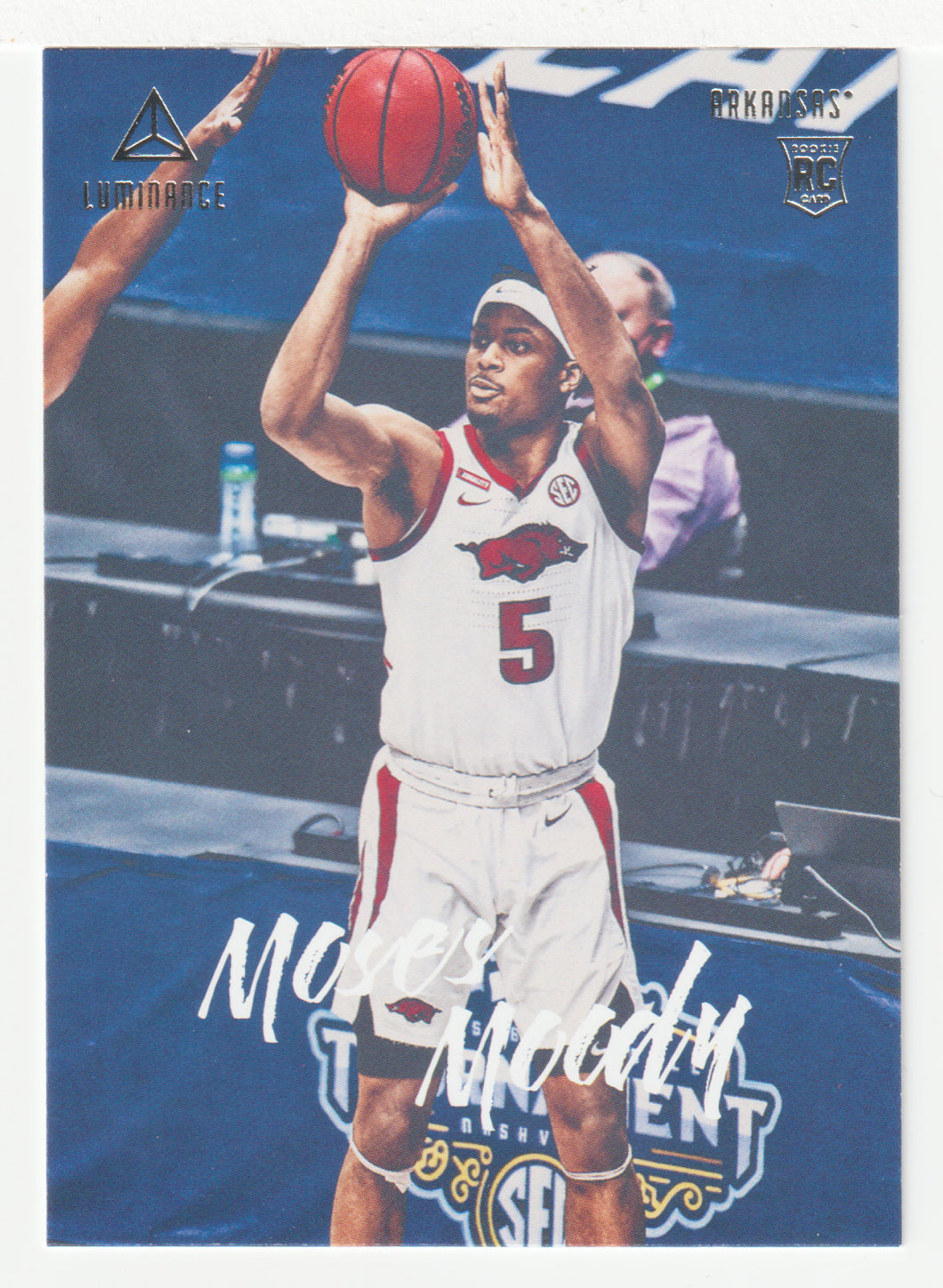 Moses Moody - Arkansas Razorbacks - Luminance (NBA - NCAA Basketball Card) 2021-22 Panini Chronicles Draft Picks # 86 Mint