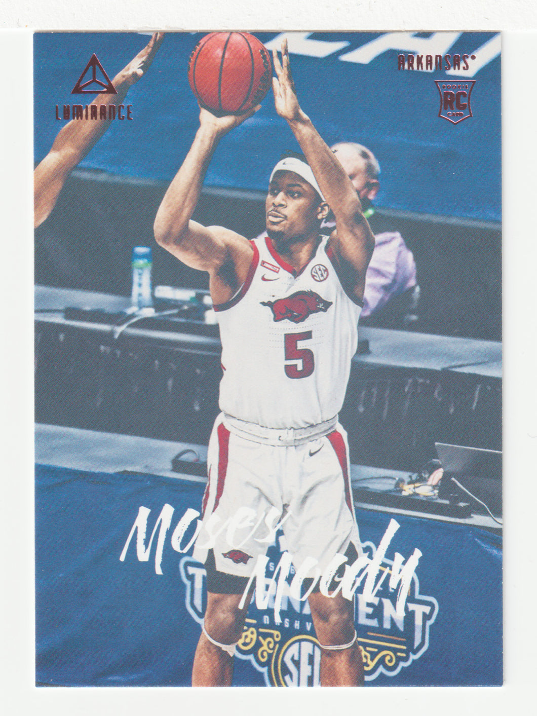 Moses Moody - Arkansas Razorbacks - Luminance Pink (NBA - NCAA Basketball Card) 2021-22 Panini Chronicles Draft Picks # 86 Mint