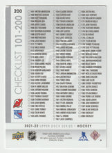 Load image into Gallery viewer, Jack Hughes - Alexis Lafreniere - Checklist # 2 (NHL Hockey Card) 2021-22 Upper Deck # 200 Mint
