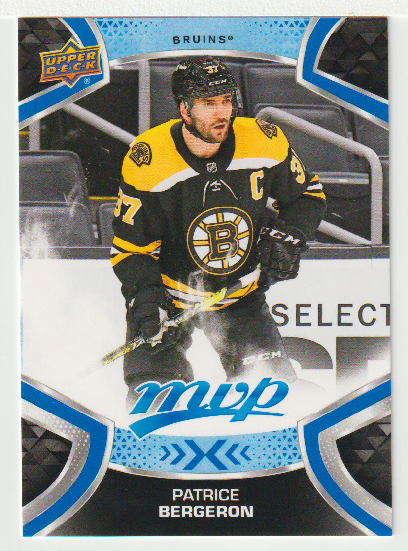 Patrice Bergeron - Boston Bruins (NHL Hockey Card) 2021-22 Upper Deck MVP Factory Set # 37 Mint