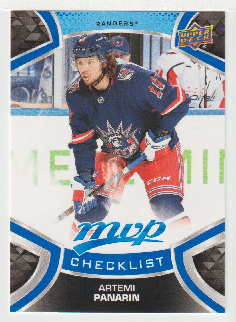 Artemi Panarin - New York Rangers - Checklist # 2 (NHL Hockey Card) 2021-22 Upper Deck MVP Factory Set # 200 Mint
