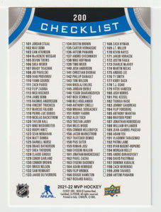 Artemi Panarin - New York Rangers - Checklist # 2 (NHL Hockey Card) 2021-22 Upper Deck MVP Factory Set # 200 Mint