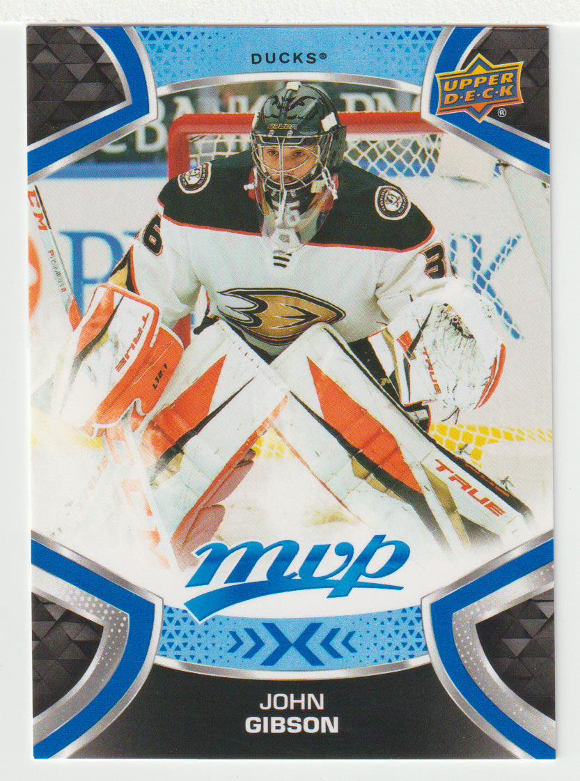 John Gibson SP - Anaheim Ducks (NHL Hockey Card) 2021-22 Upper Deck MVP Factory Set # 206 Mint