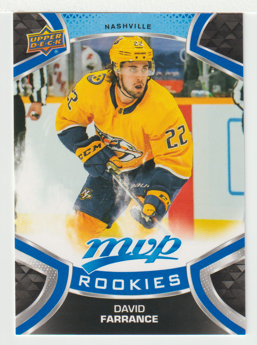 David Farrance SP - Nashville Predators (NHL Hockey Card) 2021-22 Upper Deck MVP Factory Set # 230 Mint