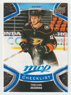 Trevor Zegras SP - Anaheim Ducks - Checklist # 3 (NHL Hockey Card) 2021-22 Upper Deck MVP Factory Set # 250 Mint
