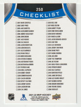 Load image into Gallery viewer, Trevor Zegras SP - Anaheim Ducks - Checklist # 3 (NHL Hockey Card) 2021-22 Upper Deck MVP Factory Set # 250 Mint

