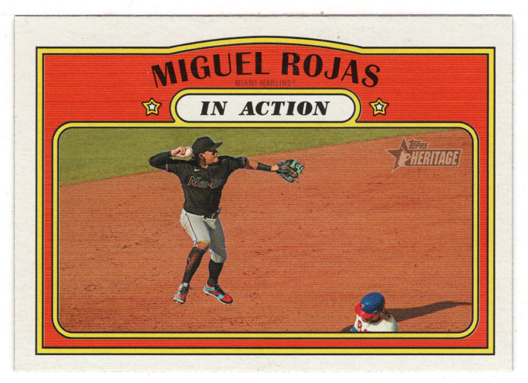 Miguel Rojas - Miami Marlins - In Action (MLB Baseball Card) 2021 Topps Heritage # 10 Mint