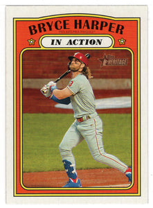 Bryce Harper - Philadelphia Phillies - In Action (MLB Baseball Card) 2021 Topps Heritage # 14 Mint
