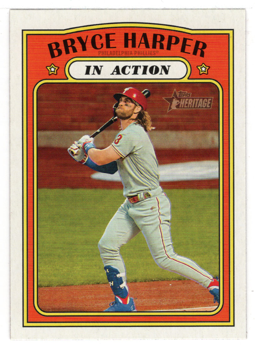 Bryce Harper - Philadelphia Phillies - In Action (MLB Baseball Card) 2021 Topps Heritage # 14 Mint