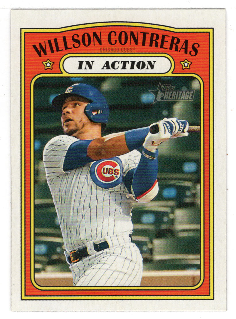 Willson Contreras - Chicago Cubs - In Action (MLB Baseball Card) 2021 Topps Heritage # 42 Mint