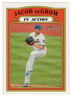 Jacob deGrom - New York Mets - In Action (MLB Baseball Card) 2021 Topps Heritage # 100 Mint
