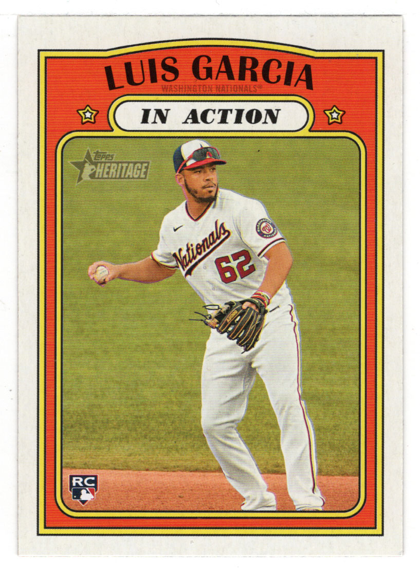 Luis Garcia - Washington Nationals - In Action (MLB Baseball Card) 2021 Topps Heritage # 110 Mint