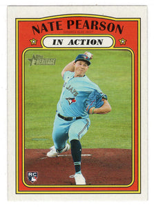 Nate Pearson - Toronto Blue Jays - In Action (MLB Baseball Card) 2021 Topps Heritage # 302 Mint