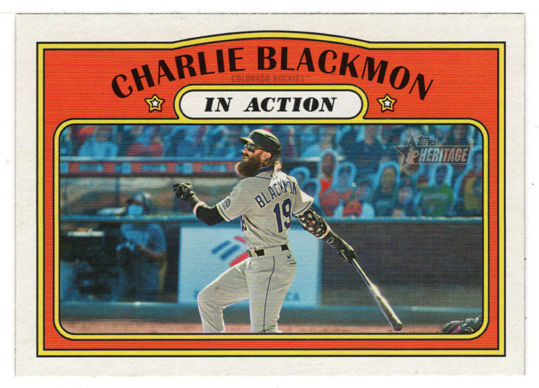 Charlie Blackmon - Colorado Rockies - In Action (MLB Baseball Card) 2021 Topps Heritage # 306 Mint